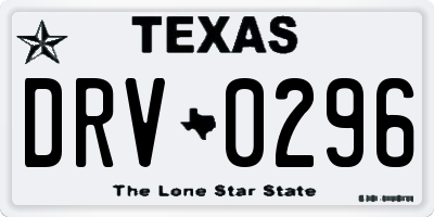 TX license plate DRV0296