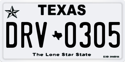TX license plate DRV0305
