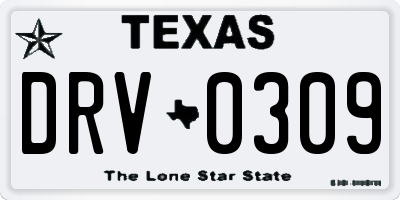TX license plate DRV0309