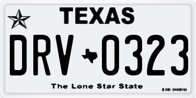 TX license plate DRV0323