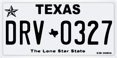 TX license plate DRV0327
