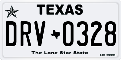 TX license plate DRV0328