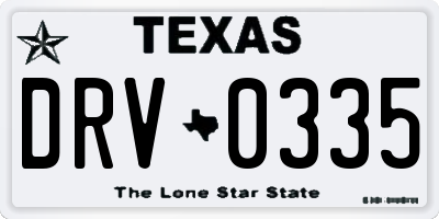 TX license plate DRV0335