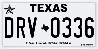 TX license plate DRV0336