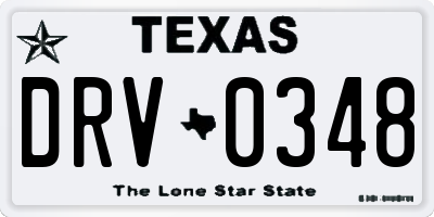 TX license plate DRV0348