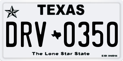 TX license plate DRV0350