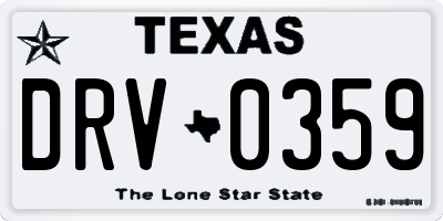 TX license plate DRV0359