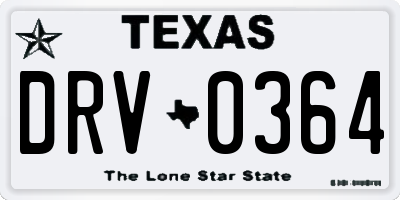 TX license plate DRV0364