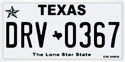 TX license plate DRV0367