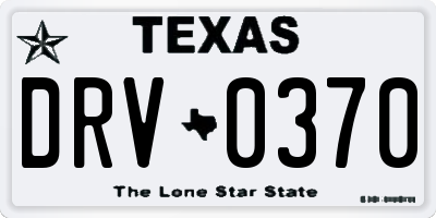 TX license plate DRV0370