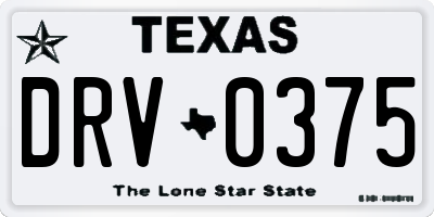TX license plate DRV0375