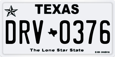 TX license plate DRV0376