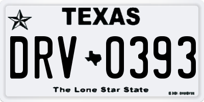 TX license plate DRV0393