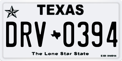 TX license plate DRV0394