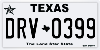 TX license plate DRV0399