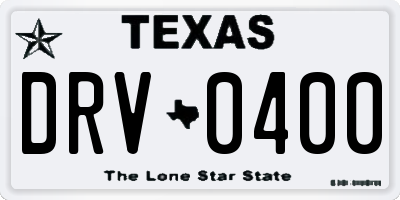TX license plate DRV0400
