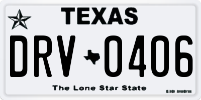 TX license plate DRV0406