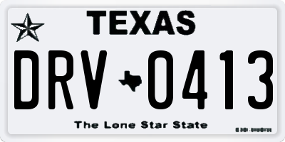 TX license plate DRV0413