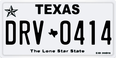 TX license plate DRV0414