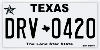 TX license plate DRV0420
