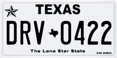TX license plate DRV0422