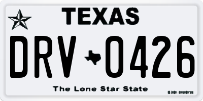 TX license plate DRV0426