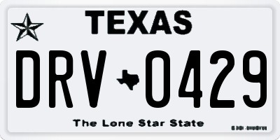 TX license plate DRV0429