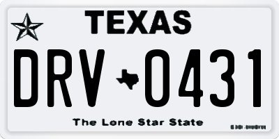 TX license plate DRV0431