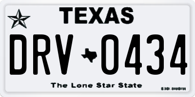 TX license plate DRV0434