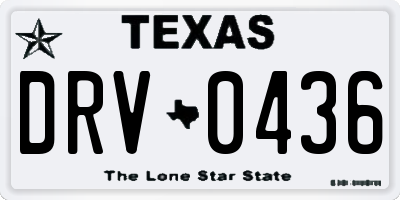 TX license plate DRV0436