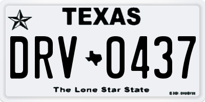 TX license plate DRV0437