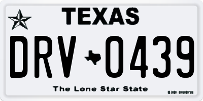 TX license plate DRV0439