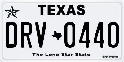 TX license plate DRV0440