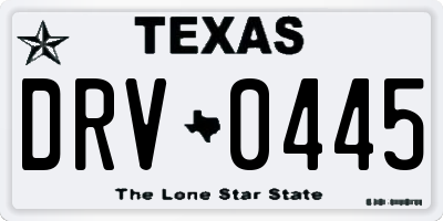 TX license plate DRV0445
