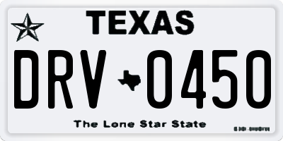 TX license plate DRV0450