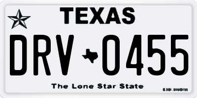 TX license plate DRV0455