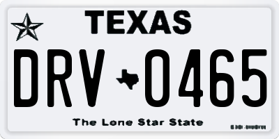 TX license plate DRV0465