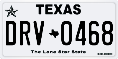 TX license plate DRV0468