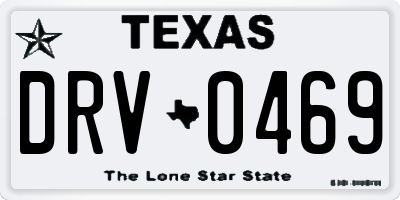 TX license plate DRV0469