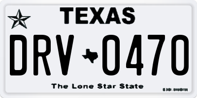 TX license plate DRV0470