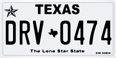 TX license plate DRV0474