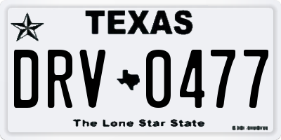 TX license plate DRV0477