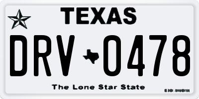 TX license plate DRV0478
