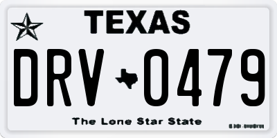 TX license plate DRV0479