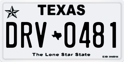 TX license plate DRV0481
