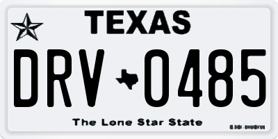 TX license plate DRV0485