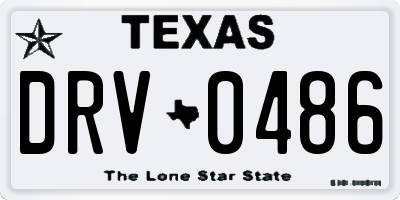 TX license plate DRV0486
