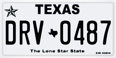 TX license plate DRV0487