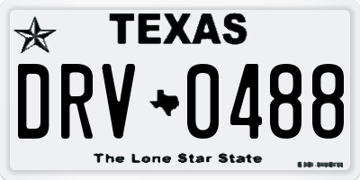 TX license plate DRV0488