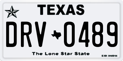 TX license plate DRV0489